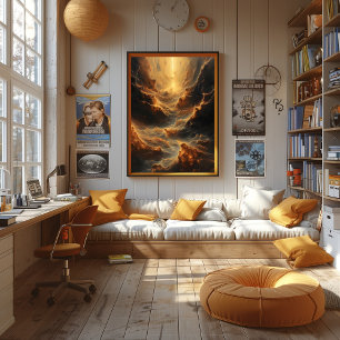 Heavenly Fire Storm: Surreal Abyss Poster