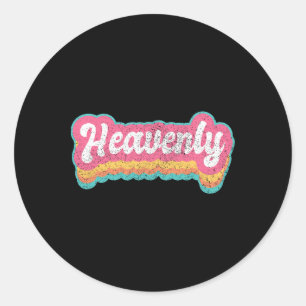 Heavenly First Name Girl Vintage 70s 80s Personali Classic Round Sticker