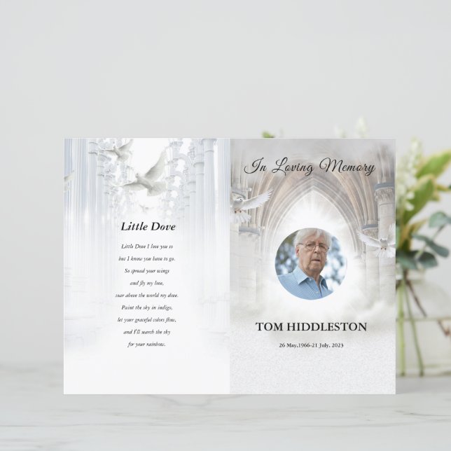 Heavenly Funeral Program Template (Standing Front)
