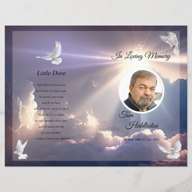 Heavenly Funeral Program Template (Front)