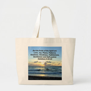 HEAVENLY GALATIANS FRUIT OF THE SPIRIT DESIGN LARGE TOTE BAG