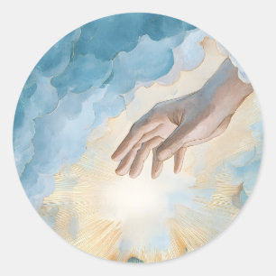 Heavenly God Jesus Christ Modern Religious Symbol Classic Round Sticker