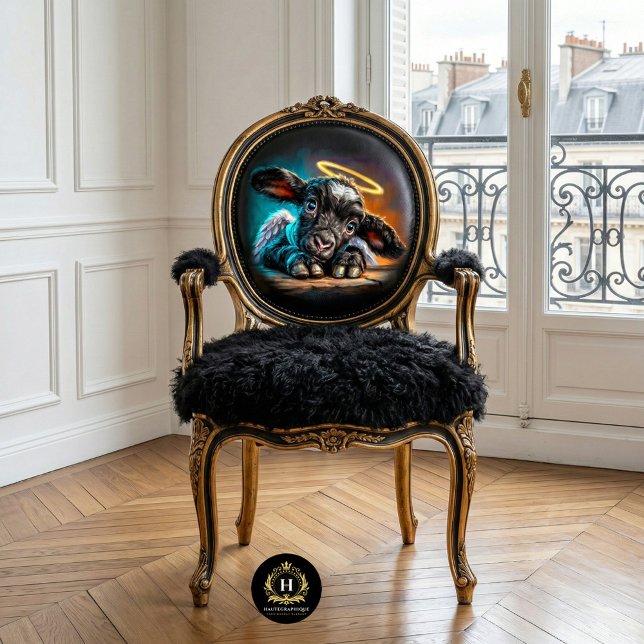 Heavenly Halo Black Lamb Angel Decoupage Tissue Paper (Creator Uploaded)