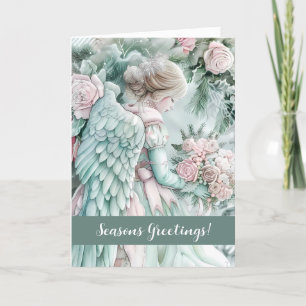 Heavenly Holiday Greetings in Vintage Pastels Card