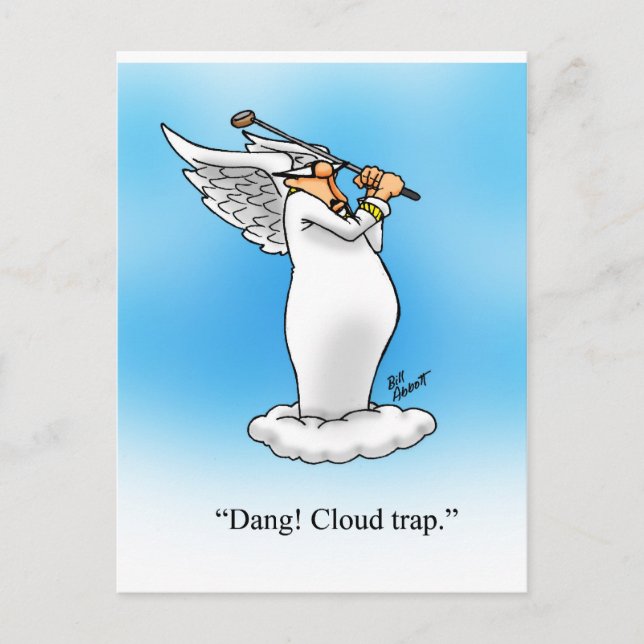 Heavenly Humour Angel Cartoon Gift! Postcard (Front)