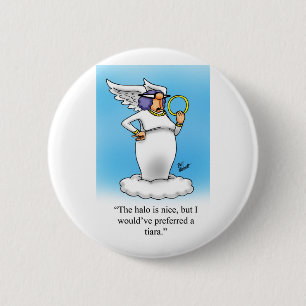 Heavenly Humour Angel Fashion Cartoon Gift! 6 Cm Round Badge