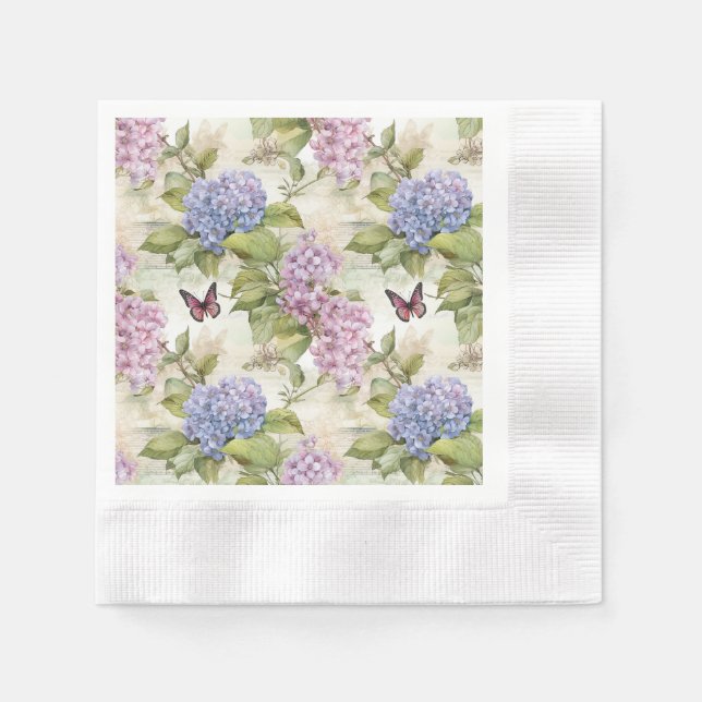 Heavenly Hydrangea Harmony Napkin (Front)
