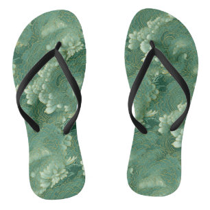 Heavenly Jade Chiyogami Pattern Flower  Jandals