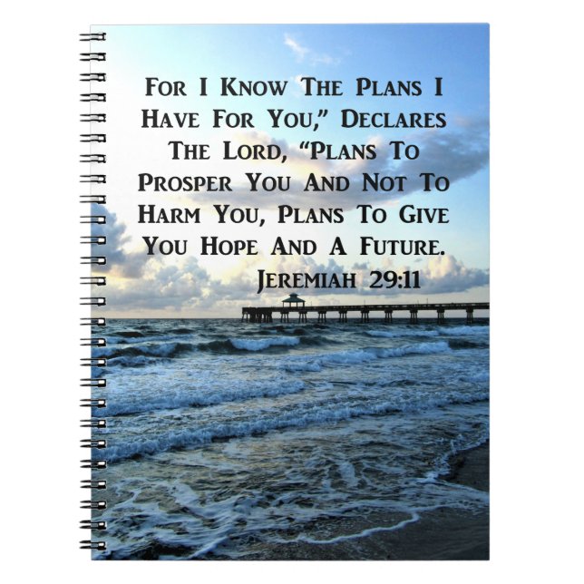 HEAVENLY JEREMIAH 29:11 SCRIPTURE DESIGN SPIRAL NOTEBOOK (Front)