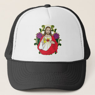 Heavenly Jesus Sacred Heart Trucker Hat