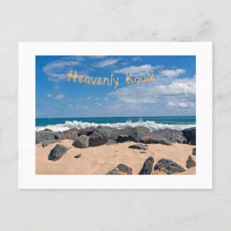 Heavenly Kauai/ waves crashing against rocks Postcard