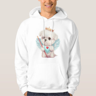 Heavenly Love: Cute Angel Maltese Dog Puppy Hoodie