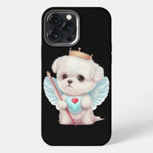 Heavenly Love: Cute Angel Maltese Dog Puppy iPhone 13 Pro Max Case