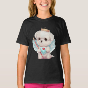 Heavenly Love: Cute Angel Maltese Dog Puppy T-Shirt