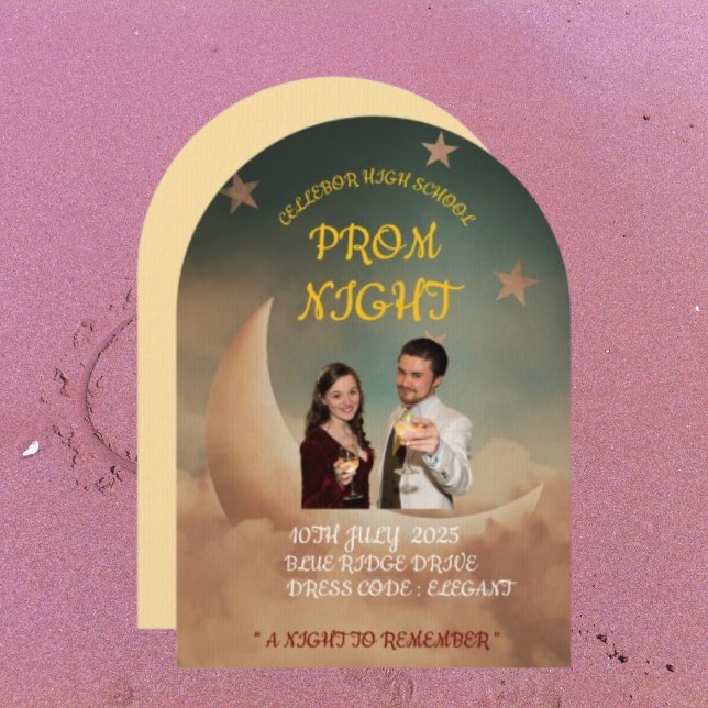 Heavenly Moon Star Dance Prom Night Formal Invitation (Creator Uploaded)