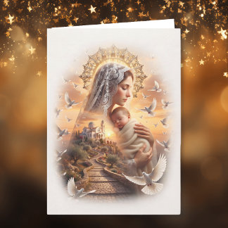 Heavenly Peace Christmas | Madonna and Jesus Holiday Card