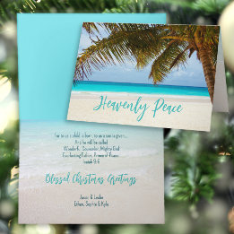 Heavenly Peace Palm Tree Beachside Christmas Holiday Card