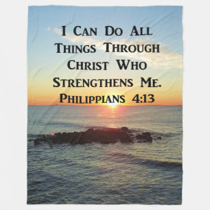 HEAVENLY PHILIPPIANS 4:13 BIBLE VERSE FLEECE BLANKET