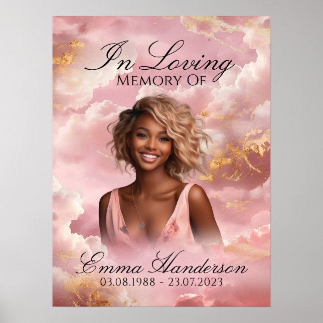 Heavenly Pink Clouds Memorial Welcome Sign (Front)