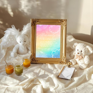 Heavenly Rainbow  Baby Food Challenge Game Sign Invitation