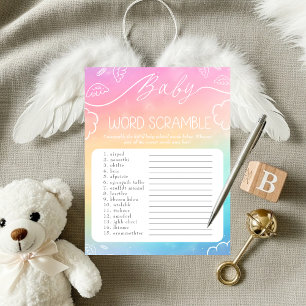  Heavenly Rainbow Baby Word Scramble Game   Invitation