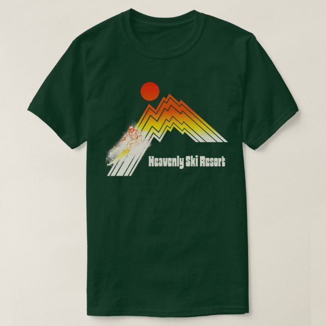 Heavenly Ski Resort 70s80s Retro Souvenir Style Sk T-Shirt (Design Front)