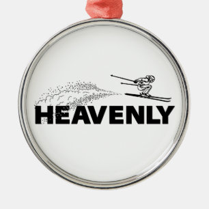 Heavenly Ski Resort California Nevada Ski Jumper Metal Tree Decoration