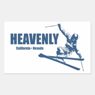 Heavenly Ski Resort California Nevada Skier Rectangular Sticker