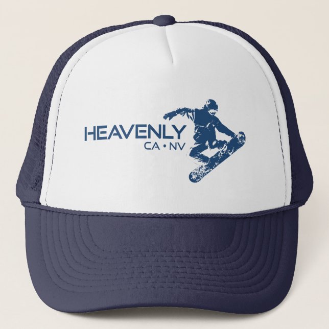 Heavenly Ski Resort California Nevada Snowboarder Trucker Hat (Front)