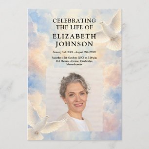 Heavenly Sky Dove Funeral Order Of Service Programme