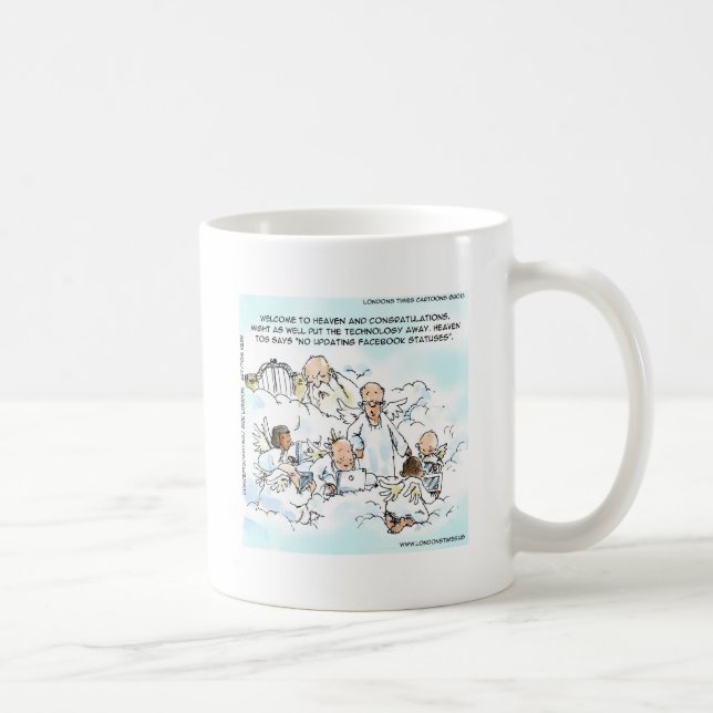 Heavenly Social Media Funny Coffee Mug (Right)