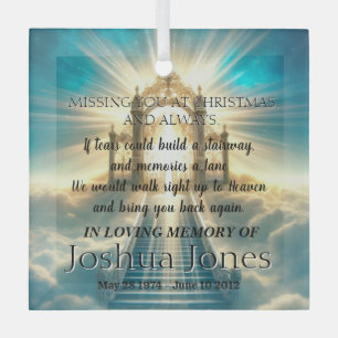 Heavenly Stairway in Loving Memory of Glass Tree Decoration
