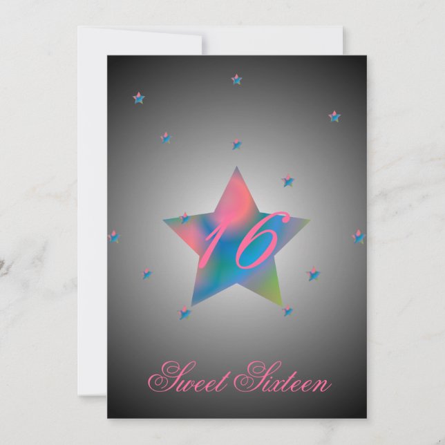 Heavenly Star Sweet Sixteen-Customise Invitation (Front)