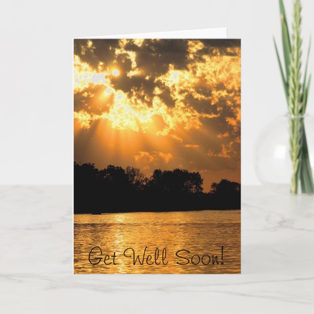 Heavenly Sunset Get Well Soon Card (Front)