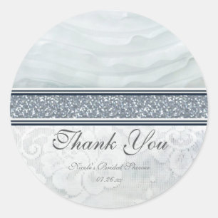 Heavenly White Ruffles & Lace Wedding Stickers