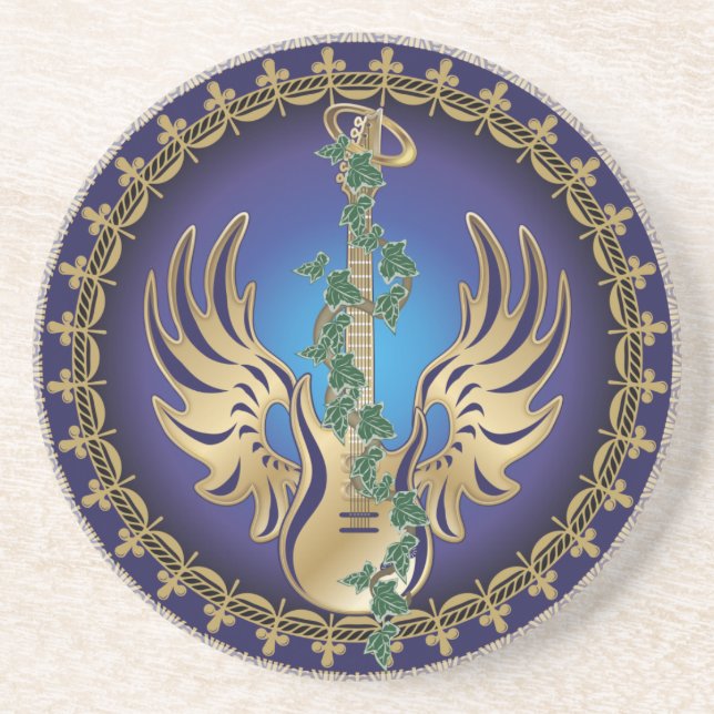 Heavenly Winged Guitar Coaster (Front)