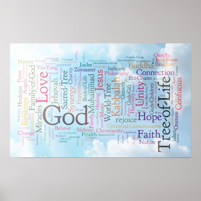 Heavenly Word Cloud Poster (Front)