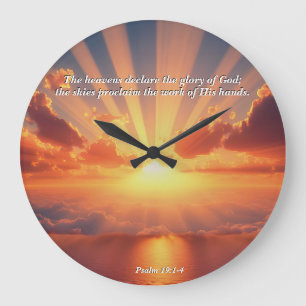 Heavens Declare the Glory: God & Creation Verse Large Clock