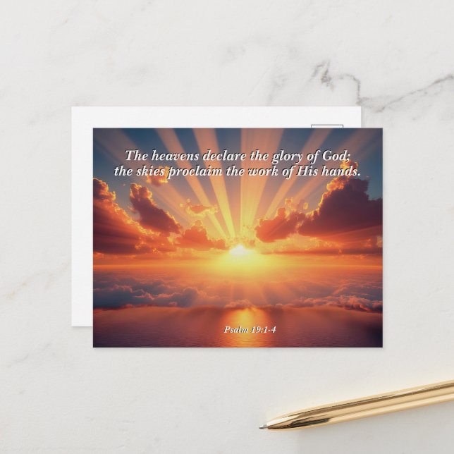 Heavens Declare the Glory: God & Creation Verse Postcard (Front/Back In Situ)