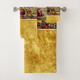 Heaven's Gate with a gold foil texture and Jesus Bath Towel Set