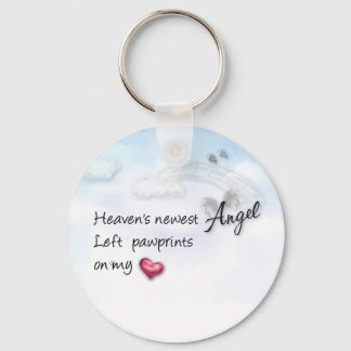 Heavens newest Angel left paw prints key chain