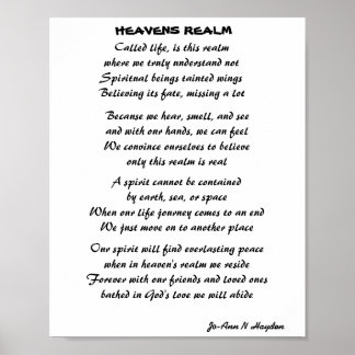 HEAVENS REALM POEM  POSTER