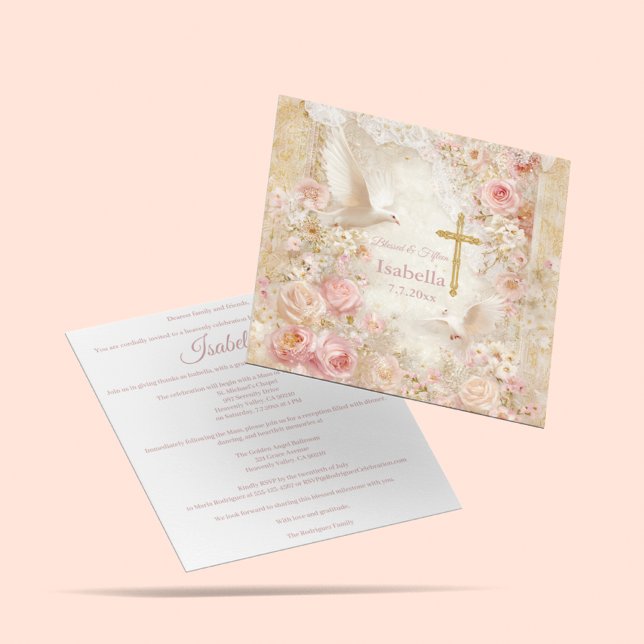 Heaveny Blush & Gold Quince, custom Invitation (Creator Uploaded)