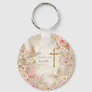 Heaveny Blush & Gold Quince, custom Key Ring