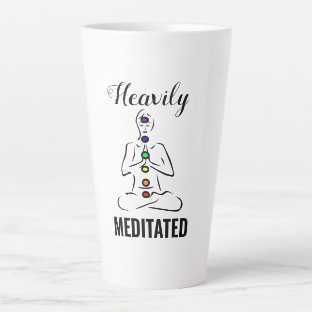 Heavily Meditated Chakra Meditation Latte Mug (Front)