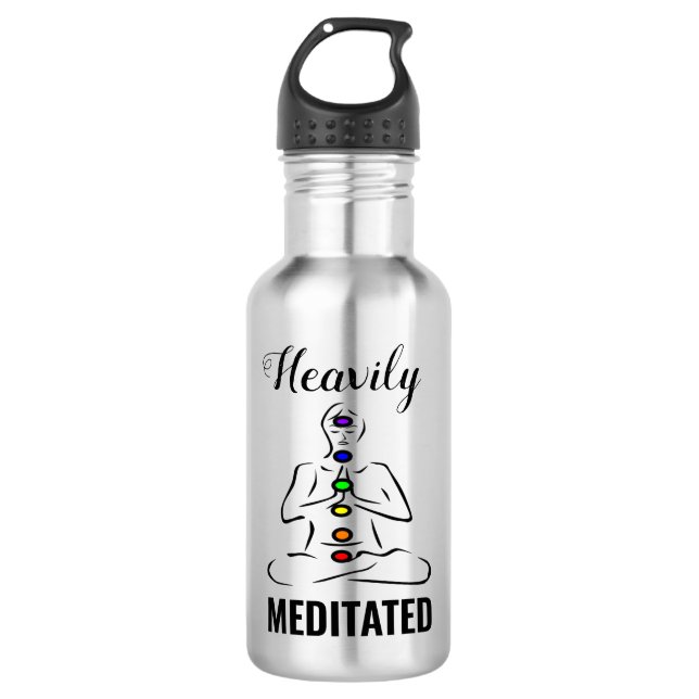 Heavily Meditated Chakra Meditation Water Bottle (Front)