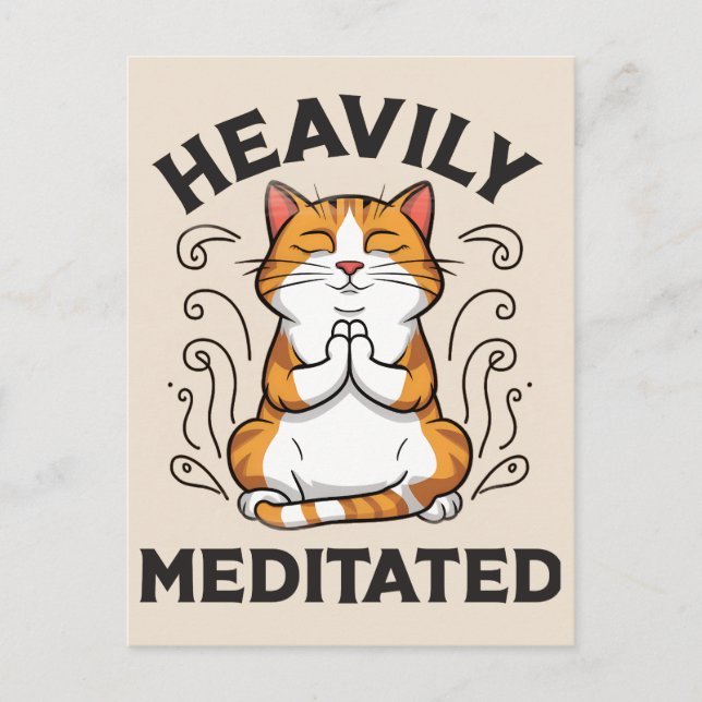 Heavily Meditated Funny Yoga  Postcard (Front)