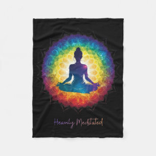 Heavily Meditated Yoga Inspirational Peaceful Zen Fleece Blanket