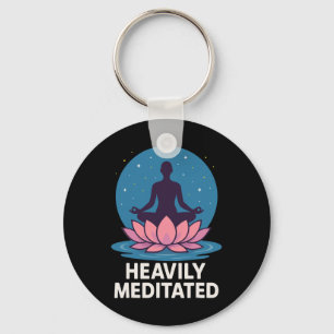 Heavily Meditated Yoga Lotus Key Ring