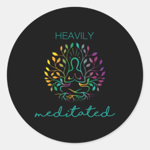 Heavily Meditated Yoga Meditation Classic Round Sticker